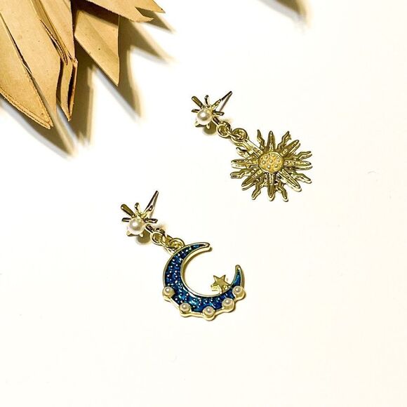 Boho moon star earrings #476 - Picture 3 of 7
